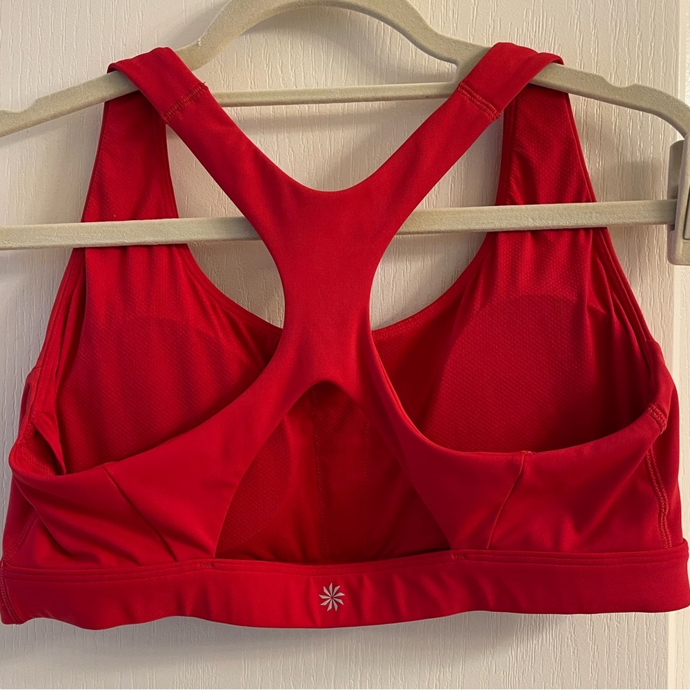 Athleta Bold Red Sports Bra Medium - Picture 2 of 3